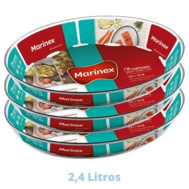 Imagem de 3 Assadeiras Oval Vidro 2,4 L Assados Costela Doces Marinex - NADIR FI