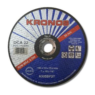 Imagem de Disco Corte Ferro Kronos DCA22 7 Pol. 180x3,0x22,2mm C/ 10Pc