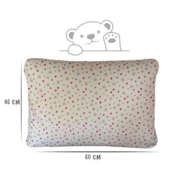 Imagem de Fronha Avulsa Pink Stars Infantil Kids 40x60cm Tricoline 100% Algodão 