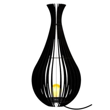 Imagem de Luminária de Chão GOTAS DE ORVALHO MDF Luminária - CORALISA, Preto, 75