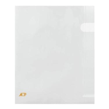 Imagem de Kit Pasta em L Ofício Acp Protetor Documentos 100 Unidades, Cristal