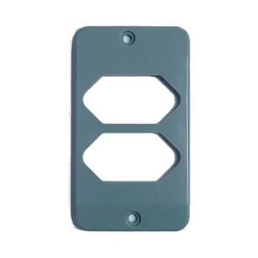 Imagem de Tampa Tomada Hexagonal Dupla Para Condulete 1/2 3/4 Cinza - Masster Pl