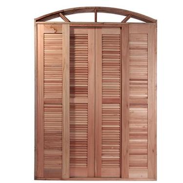 Imagem de Porta Balcão de Correr de Madeira Itaúba Veneziana em Arco Esquadrias 