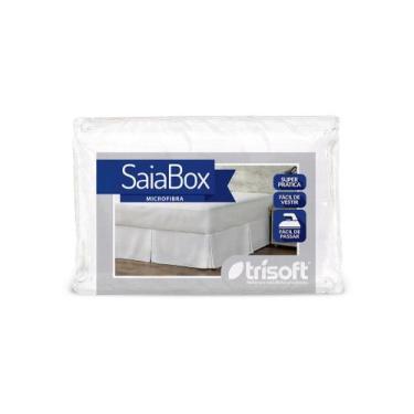 Imagem de Saia para Cama Box Solteiro Microfibra Branca - TRISOFT