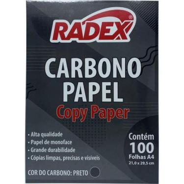 Imagem de Papel Carbono para Lápis A4 Preto Caixa com 100 Unidades - Radex