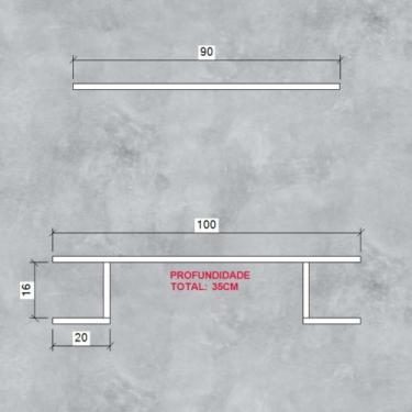 Imagem de Mesinha Suspensa Escrivaninha Prateleira Grande - Morali