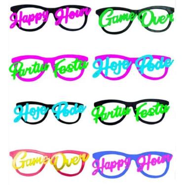 Imagem de Óculos Festas Neon Luz Negra Palavras Relevo Kit C/ 10 Pçs - CM Presen