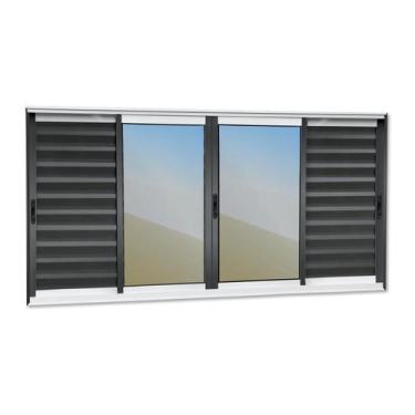Imagem de Veneziana Elite 6 Folhas Moveis 120 X 200 Vidro Reflex - Brimak