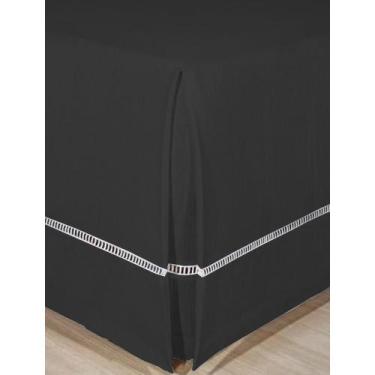 Imagem de Saia de Cama Box King Size Zambrano Saia Ponto Palito - Preto 193x203