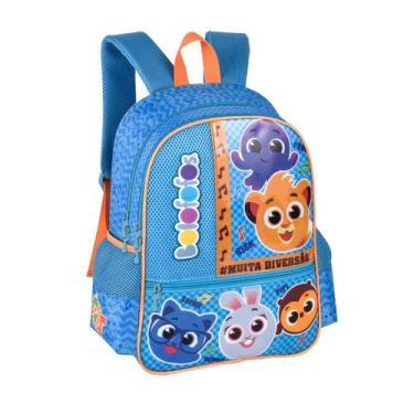 Imagem de Mochila De Costas Bolofofos Infantil Creche Youtube Escolar,  Azul