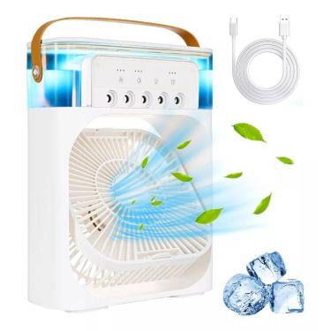 Imagem de Mini Ar Condicionado Climatizador Ventilador Portátil Bivolt Cor Branco 127/220v