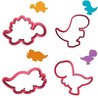 Imagem de Kit 4 Cortadores Dino Trex Estegossauro Triceratops - DOCE IMPRESSO, 3