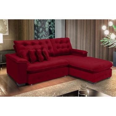 Imagem de Sofá Berlin 2.65x2.10m com Chaise Super Pillow Top - Vinho - Sofistica