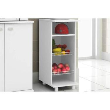 Imagem de Balcão de Cozinha Fruteira BF-3206 c/ 2 Cestos 31cm Branco - Tecno Mob