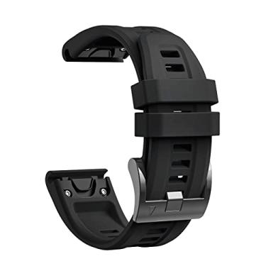 Imagem de lepmok Pulseiras de relógio Garmin Fenix 7X, pulseira de silicone de ajuste rápido de 26 mm para smartwatch Garmin Fenix 6X, Fenix 5X (preto)