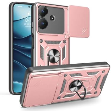 Imagem de Kukoufey Capa compatível com Realme Narzo N61, com capa de lente de câmera deslizante compatível com Realme Note 60 4G / C61 4G RMX3933 capa rosa