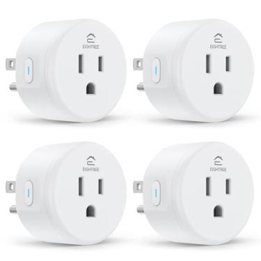 Imagem de EIGHTREE plugue inteligente, tomada wi-fi doméstica inteligente funciona com alexa e google home, tomada inteligente com controle remoto e função de temporizador, apenas wi-fi de 2,4 GHz, 4