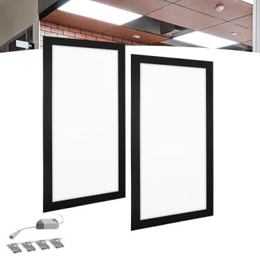 Imagem de Kit 2 Painel Plafon Embutir Led 40w 30x60 Preto Luz Frio