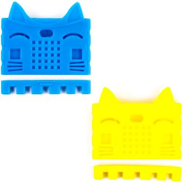 Imagem de risingsaplings 2 capas protetoras de silicone para BBC Micro:bit V2, fácil de instalar, desenvolvimento, amarelo e azul