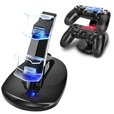 Imagem de TNP PS4 Controller Charger - Dual Charging Station for PlayStation 4 Controller with LED Indicator and IC Protection - Fast Dual USB Dualshock 4 Charger Stand
