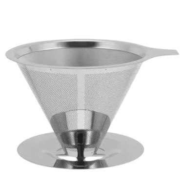 Imagem de Coador Filtro De Café 103 Inox Peneira Aço Sem Uso De Papel malha ultra fina lavavel 12,5 x 9 x 9