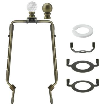 Imagem de Asjeumt 8 9 10 11 polegadas Bronze Abajur Suporte Harpa, Kit Harpa Altura Ajustável com Cristal e Remate de Metal, Substituição Fazendo Reparo Abajur Suporte E14 E26 E27 Base Mesa Luz de Chão