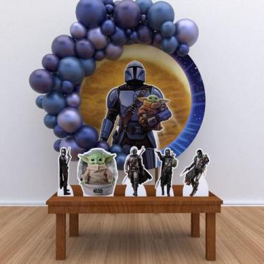 Imagem de Kit Festa Painel Redondo Aniversário Mandalorian  -IMPAKTO VISUAL