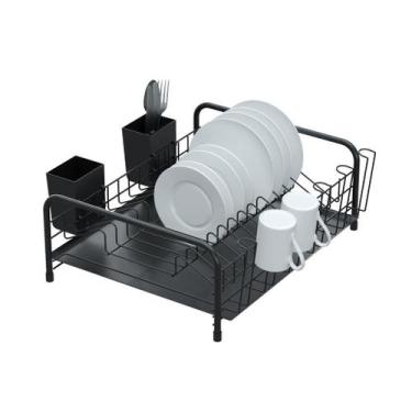 Imagem de Escorredor de Louças Tubular com Bandeja e Porta Talheres Plástico - S