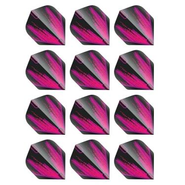 Imagem de RED DRAGON Hardcore Radical Black & Pink Dart Flights - 4 conjuntos por pacote (12 voos de dardo no total)