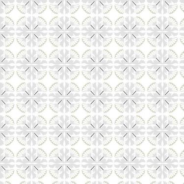 Imagem de Papel Parede Azulejo Flor Cinza Cozinha Banheiro E Lavatório