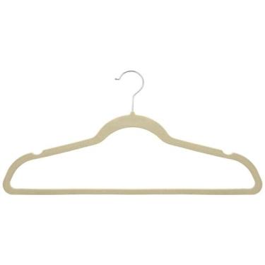 Imagem de Kit 30 Unidades Cabide De Veludo Modelo Ultrafino IKAZA, Bege