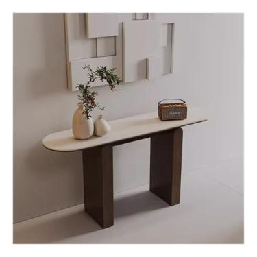 Imagem de LICONG-2020 Mesa de entrada decorativa moderna – Mesa de entrada com base de metal para sala de estar, mesa moderna de decoração de sofá, mesa de console de TV, armário de entrada