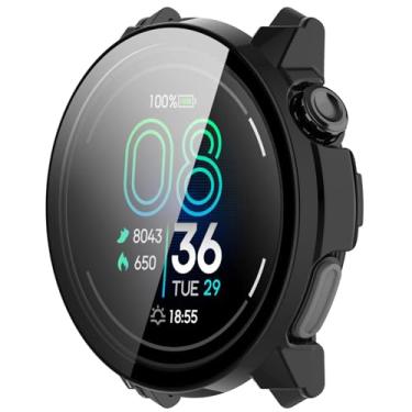 Imagem de Disscool Capa de cobertura total com protetor de tela compatível com COROS PACE Pro PC e capa protetora de vidro real acessórios para relógio inteligente (preto)