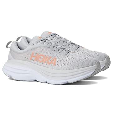 Imagem de HOKA ONE ONE Tênis feminino de corrida para caminhada, Harbor Mist/Lunar Rock, 5.5 Wide