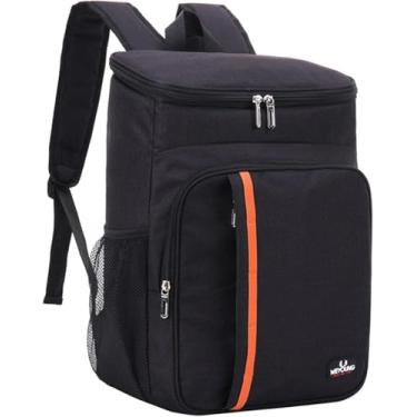 Imagem de Mochila Térmica Bolsa Bag Cooler Homem Mulher Refrigerador Marmita Quente Cerveja Gelada Viagem Praia (Preto)