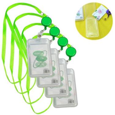 Imagem de Suporte Para Cartão Ajustável 4 Unidades Com Cordão Removível - Kit Po