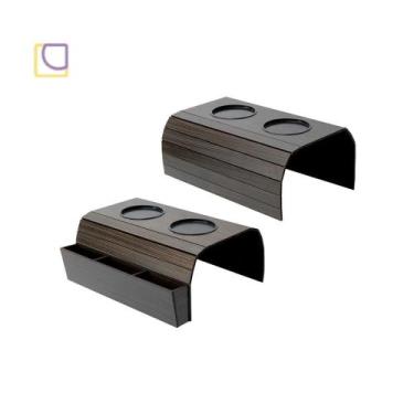 Imagem de Kit 2 Esteiras de Sofá em Madeira Apoio de Braço com Porta Copos e Con