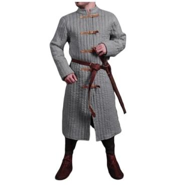 Imagem de Helltaker Mens Medieval Thick Padded Full Length Full Sleeves Gambeson Coat Aketon Jacket Armor For Cosplay Party