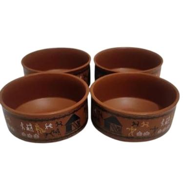Imagem de Caneca Mitti Bowl Kullad Bowll Cai I Kitchen Item Pacote com 4 (Marrom)