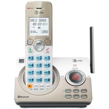 Imagem de AT&T DL72119 DECT 6.0 Telefone sem fio para casa com Bluetooth conecta à célula, bloqueio de chamadas, tela retroiluminada de 1,8 polegadas, botões grandes, interfone e alcance insuperável