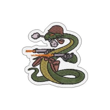 Imagem de M0073-001 Cobra Belicosa Patch Bordado 6,5×6,5cm (C-Arquivo Matriz para bordar.)