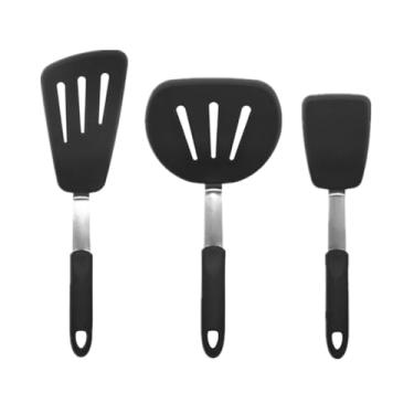Imagem de Conjunto de espátulas de silicone, espátulas de cozinha resistentes ao calor para panelas antiaderentes, grandes utensílios de cozinha flexíveis e livres de BPA, conjunto de espátulas de borracha para
