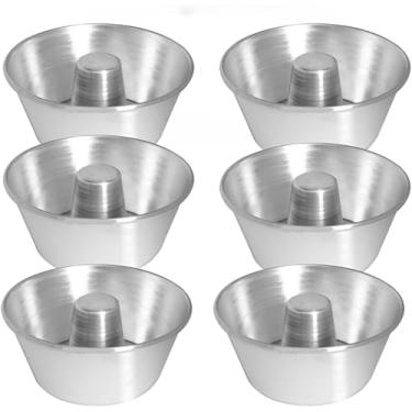 Imagem de Kit 6 Mini Forma Nº12 300Ml Em Aluminio Puro Forminha Resistente Sobremesas Pudim