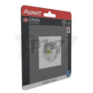 Imagem de Kit 5 Spot Super Led Quadrado 3w Dicroica Embutir Avant, Branco, 110V/