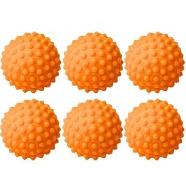 Imagem de Kit 06 Bolinha Cravo Fisioterapia Anti Stress Mão Bola Pet (Laranja)