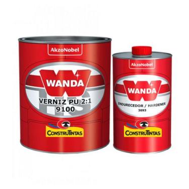 Imagem de Kit Verniz PU 9100 900ml + Endurecedor 3093 450ml Alto Sólidos - Wanda