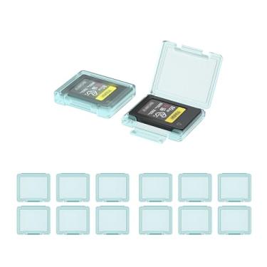 Imagem de KIWIFOTOS Pacote com 12 capas para cartão de memória CFexpress tipo A, transparente, com etiquetas, adesivos, cartão CF, antichoque, porta-cartões de armazenamento