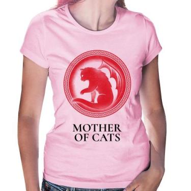 Imagem de Baby Look Mother of Cats - Foca na Moda, Rosa bebê, GGG