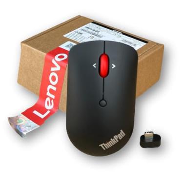 Imagem de Mouse Original Thinkpad Compacto Sem Fio Wireless Bluetooth USB Type-C Tipo-C Resistente Ergonômico Computador Notebook PC Cor preto