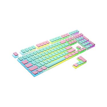 Imagem de Ranked Teclas PBT Pudding | 112 Double Shot Translúcido ANSI US & ISO Layout | Perfil OEM para Teclado Mecânico Gaming (Miami) RGB